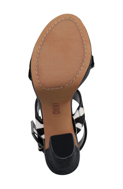 Dkny Yadira Slingback Espadrille Platform Sandal In Black/ White