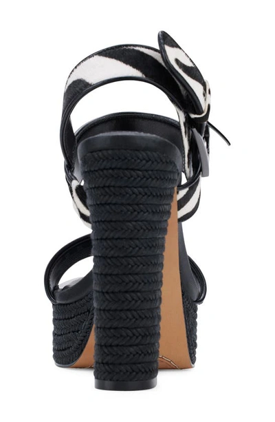 Dkny Yadira Slingback Espadrille Platform Sandal In Black/ White