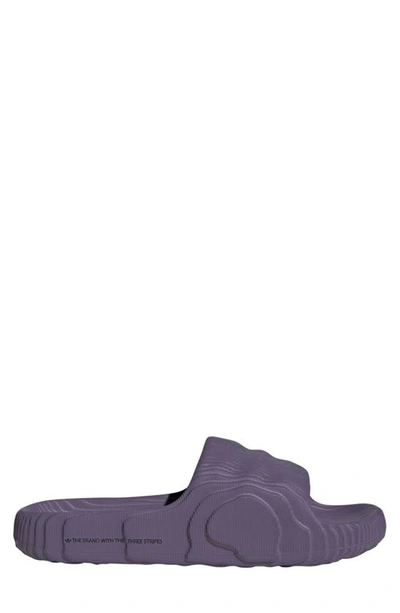 Shop Adidas Originals Adilette Sport Slide Sandal In Purple/ Purple/ Black