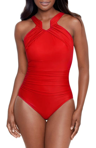 Shop Miraclesuit Rock Solid Aphrodite One-piece Swimsuit In Cayenne Red