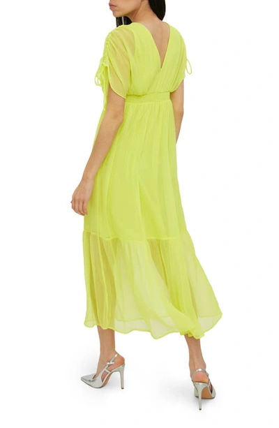 Shop Aware By Vero Moda Cap Sleeve Ruffle Dress In Limeade