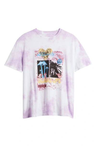 Shop Allsaints Presenta Tie Dye Graphic T-shirt In White / Lavender Lilac