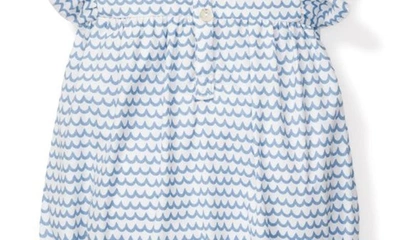 Petite Plume Baby Girl's La Mer Ruffle Romper In Blue