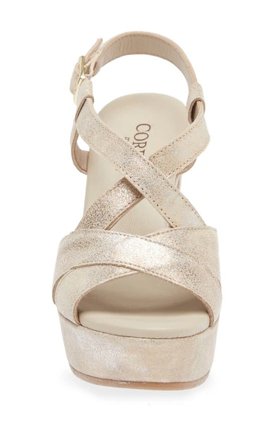 Cordani Tahlia Strappy Platform Sandal In Dusty Gold