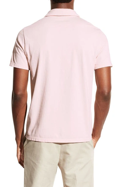 Shop Vince Regular Fit Garment Dyed Cotton Polo In Washed Rose Quartz