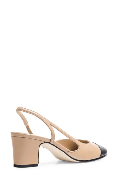 Jon Josef Daniela Block Heel Slingback Pump In Black Tan Combo