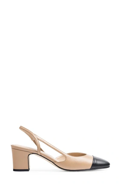 Jon Josef Daniela Block Heel Slingback Pump In Black Tan Combo