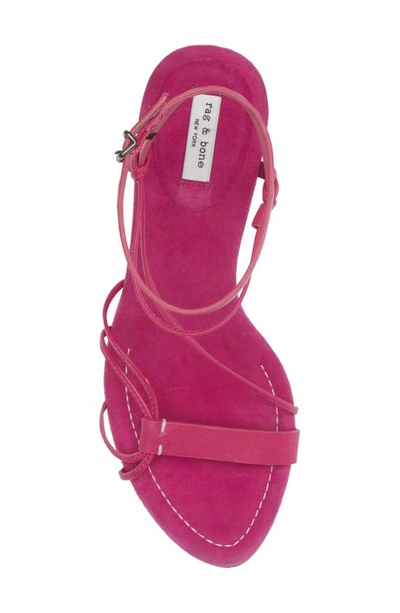 Shop Rag & Bone Vossen Asymmetric Strappy Sandal In Fuchsia Leather