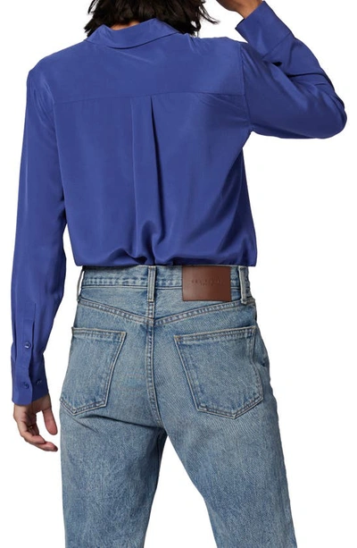 Shop Equipment Signature Slim Fit Silk Button-up Shirt In Skipper Blue