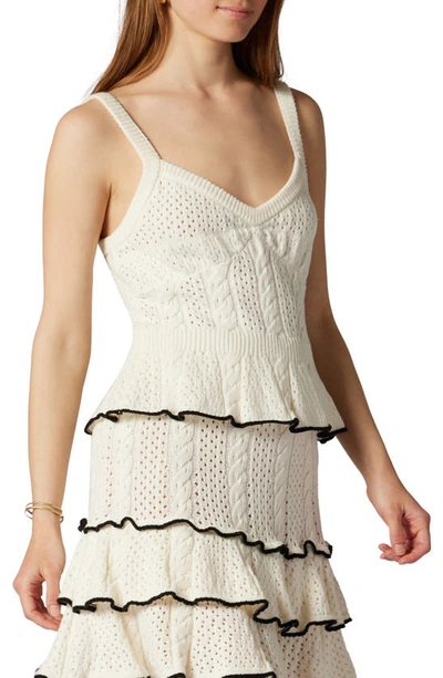 Joie Andie Knit Peplum Top In Porcelain