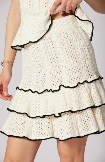 Joie Tanya Tiered Fit-and-flare Skirt In Porcelain