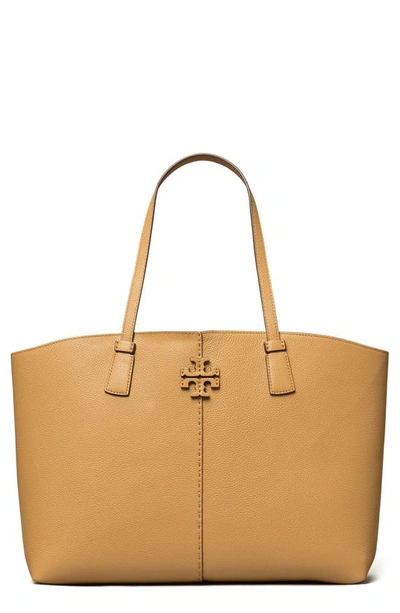 Shop Tory Burch Mcgraw Leather Tote In Tiramisu