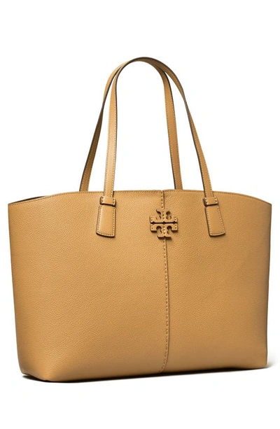 Shop Tory Burch Mcgraw Leather Tote In Tiramisu