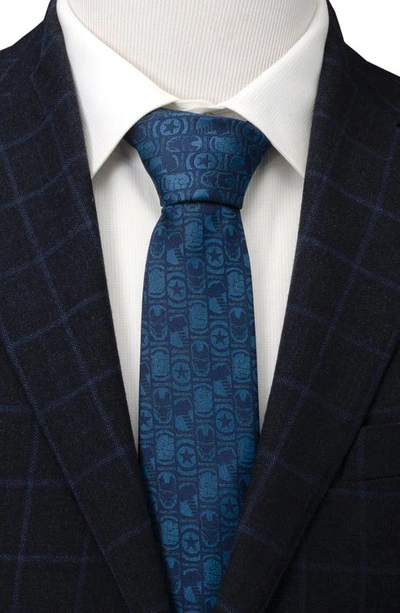Shop Cufflinks, Inc . X Marvel Avengers Medallion Silk Blend Tie In Blue