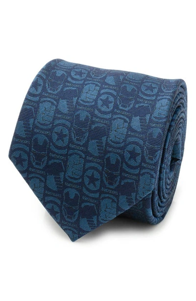 Shop Cufflinks, Inc . X Marvel Avengers Medallion Silk Blend Tie In Blue