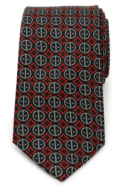 Shop Cufflinks, Inc X Marvel Deadpool Medallion Silk Blend Tie In Black