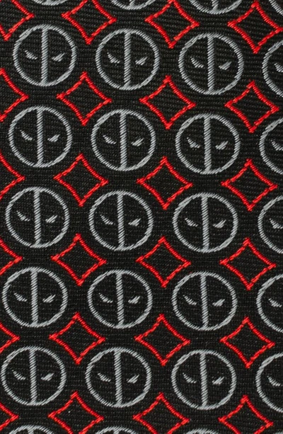 Shop Cufflinks, Inc X Marvel Deadpool Medallion Silk Blend Tie In Black
