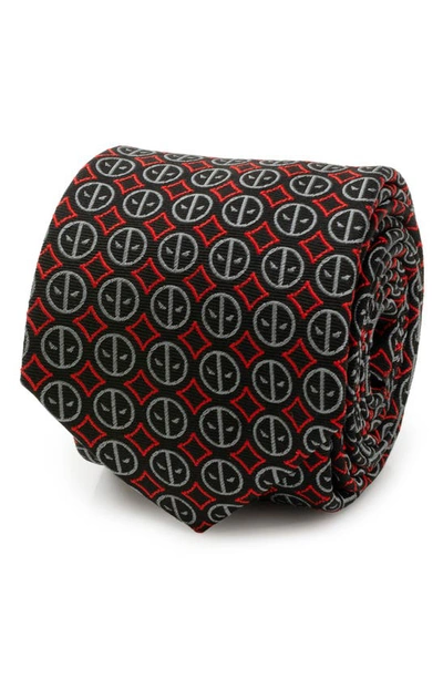 Shop Cufflinks, Inc X Marvel Deadpool Medallion Silk Blend Tie In Black