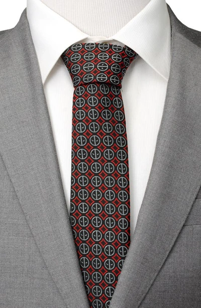 Cufflinks, Inc X Marvel Deadpool Medallion Silk Blend Tie In Black