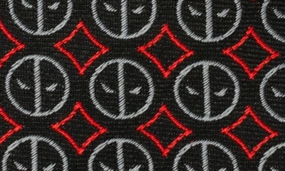 Shop Cufflinks, Inc X Marvel Deadpool Medallion Silk Blend Tie In Black