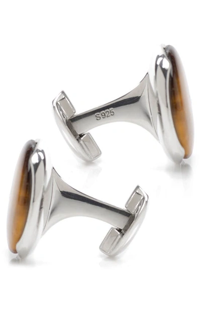 Shop Cufflinks, Inc Tiger's Eye Cuff Links In Brown