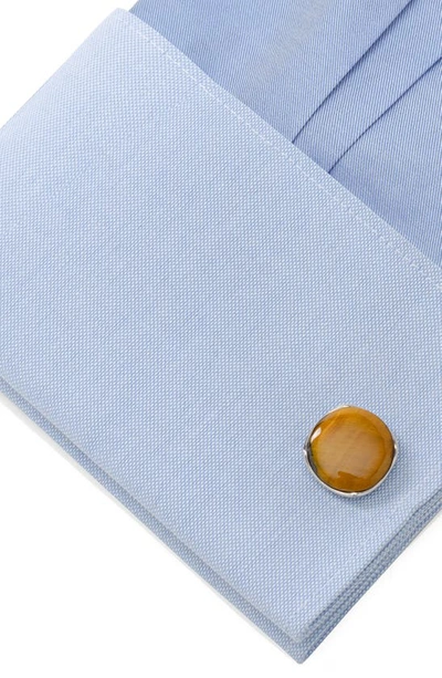 Shop Cufflinks, Inc Tiger's Eye Cuff Links In Brown