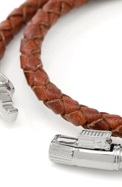 Shop Cufflinks, Inc Star Wars™ Obi Wan Kenobi Braided Leather Lightsaber Bracelet In Brown