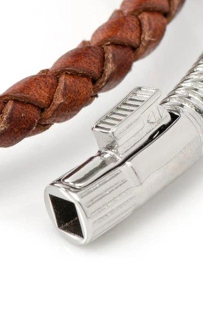 Shop Cufflinks, Inc Star Wars™ Obi Wan Kenobi Braided Leather Lightsaber Bracelet In Brown