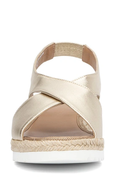 Aquatalia Adelina Metallic Crisscross Slingback Espadrilles In Platinum