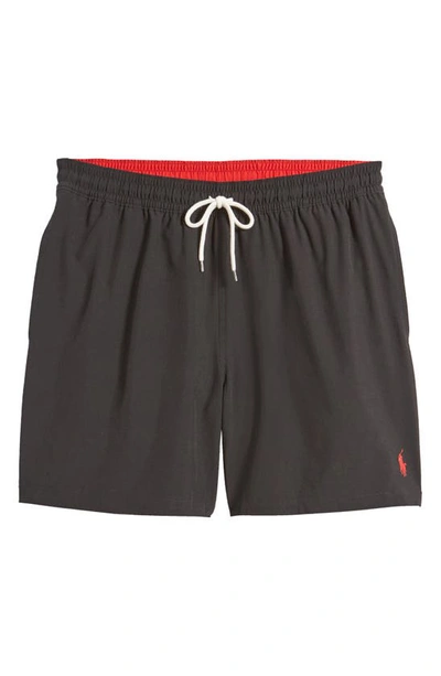 Shop Polo Ralph Lauren Traveler Swim Trunks In Polo Black