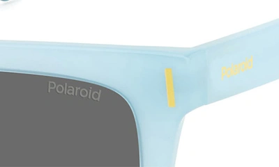 Shop Polaroid 54mm Polarized Cat Eye Sunglasses In Azure/ Gray Polar