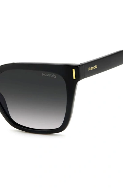 Shop Polaroid 54mm Polarized Cat Eye Sunglasses In Black/ Gray Polarized