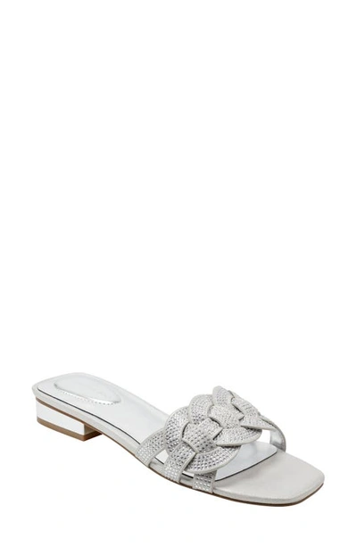 Shop Bandolino Mantou Slide Sandal In Silver
