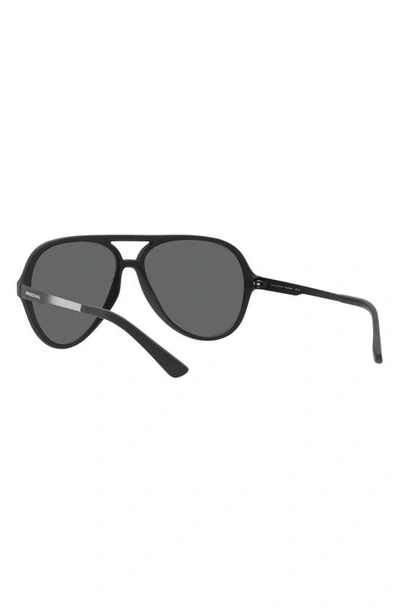 Armani Exchange 60mm Round Sunglasses In Matte Black