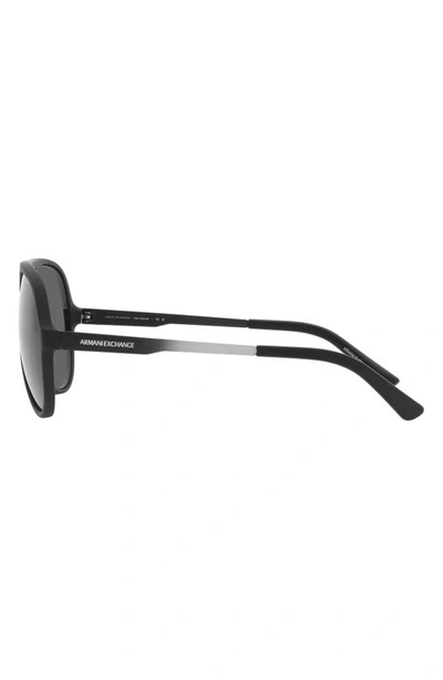 Armani Exchange 60mm Round Sunglasses In Matte Black