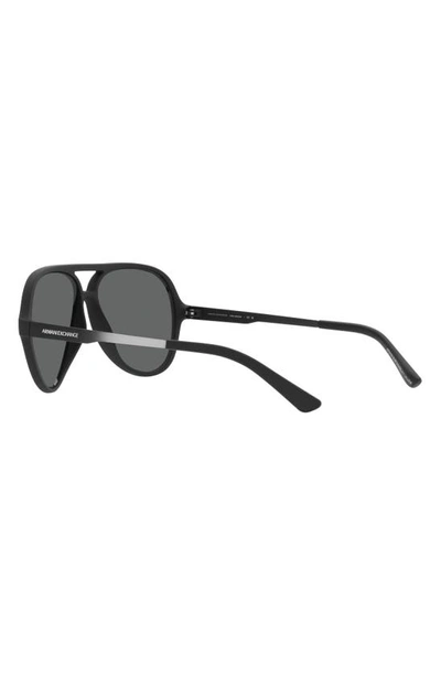 Armani Exchange 60mm Round Sunglasses In Matte Black