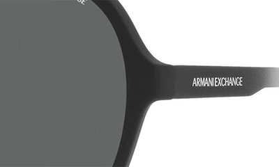 Armani Exchange 60mm Round Sunglasses In Matte Black