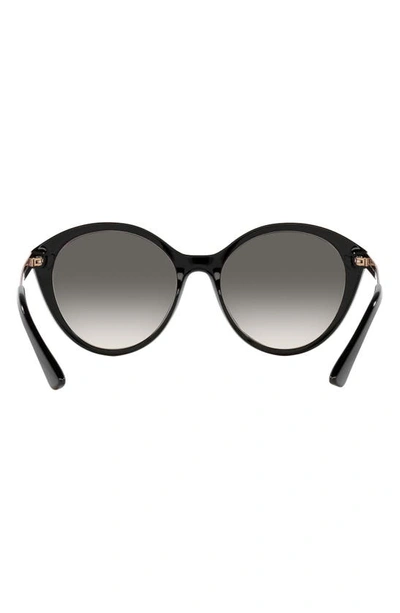 Shop Armani Exchange 55mm Gradient Cat Eye Sunglasses In Shiny Black