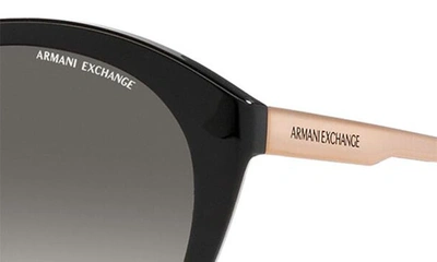 Shop Armani Exchange 55mm Gradient Cat Eye Sunglasses In Shiny Black