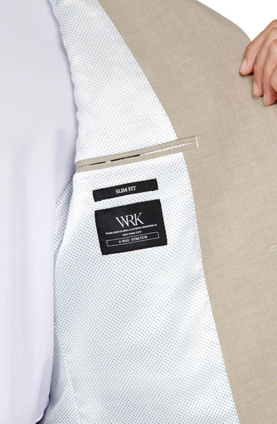 Wrk Slim Fit Performance Suit In Taupe