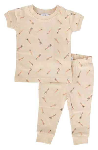 Shop Polished Prints Swimmers Organic Cotton T-shirt & Pants In Sunkiss