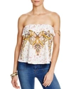 FREE PEOPLE Strapless Printed Top