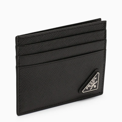 Prada Logo Plaque Badge Holder In Black, ModeSens