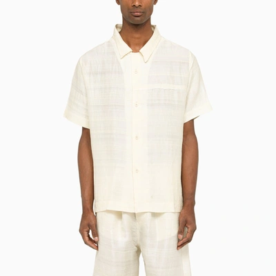 Shop Airei Silk Short Sleeved Shirt In White