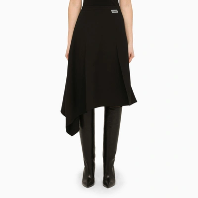 Shop Vetements Black Asymmetrical Skirt