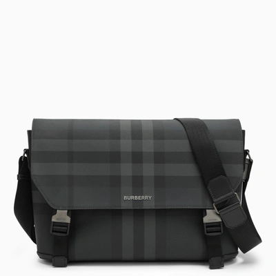 Shop Burberry | Check Pattern Large Messenger Bag In Grey