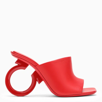 Shop Ferragamo Red Elina Mule Sandal