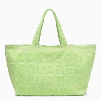 Shop Dsquared2 Lime Terry Tote Bag In Green