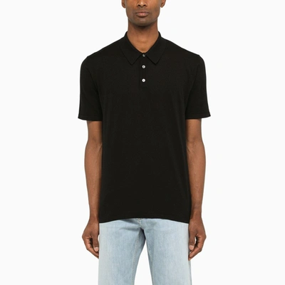 Shop Roberto Collina | Black Cotton Polo Shirt