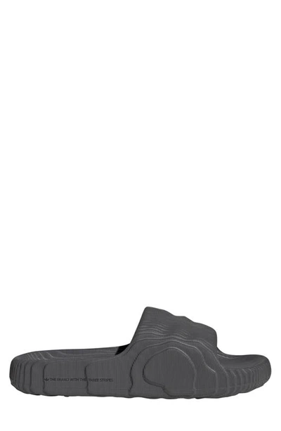 Adidas Originals Adilette 22 Textured Slides In Grey 1 / Core Black